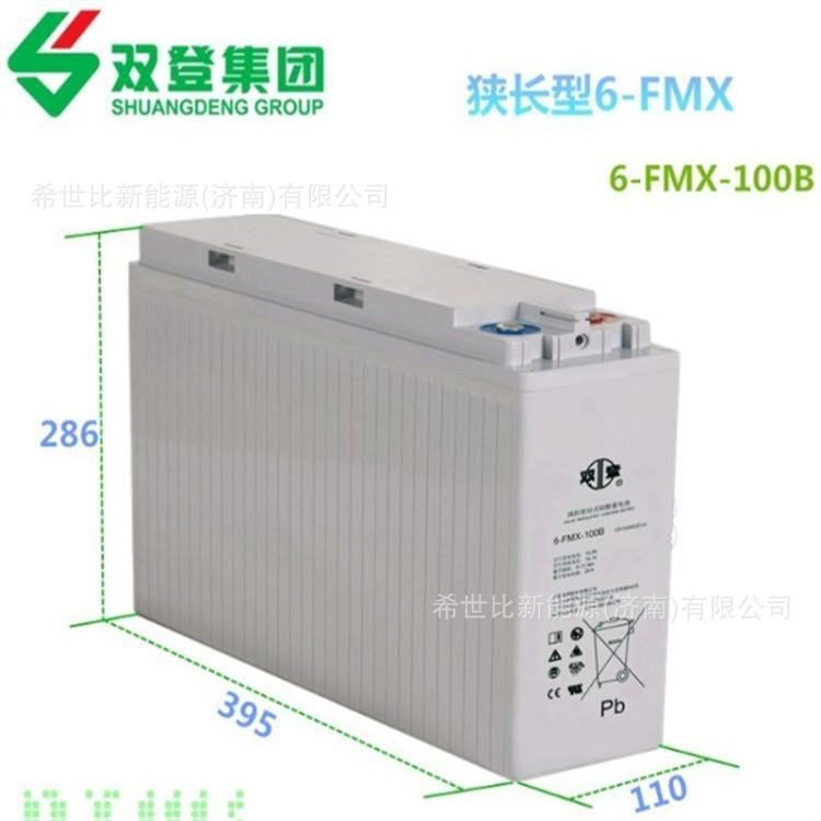 双登狭长蓄电池6-FMX-100B前置端子12V100AH通信基站储能照明电源