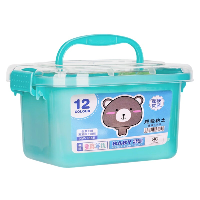 Plastilina ultraligera en caja para manualidades, juego de 24 colores, material en paquete, cubo de almacenamiento, arcilla para niños, no pegajosa, arcilla para pintar a mano