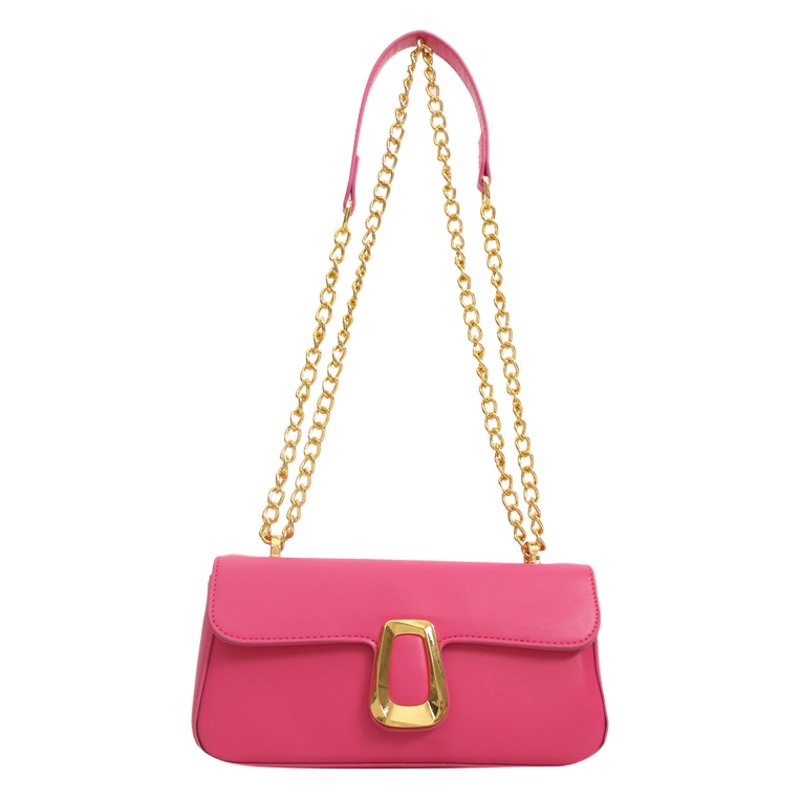Bolso de cadena simple de alta calidad de color sólido bolso de mujer 2023, nuevo bolso de diseño de nicho de invierno, bolso de hombro inclinado