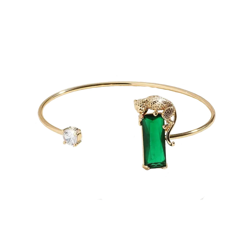 Insieme caldo della collana del leopardo di volo del pendente della tormalina verde smeraldo intarsiato del leopardo dell'oro di modo di stile di Longrui_voghion.com
