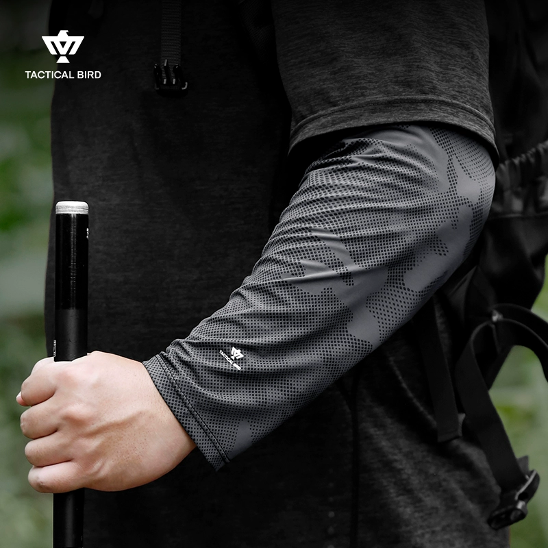 Тактическая птица (большой размер) Летний ледяной шелк солнцезащитный крем свободные рукава мужские ледяные рукава рыболовные рукава толстый размер