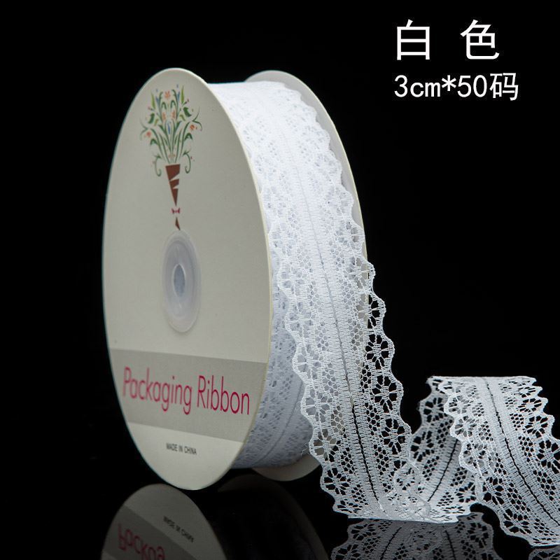 3cm cinta de encaje Ropa Accesorios de boda ramo de flores regalo arco cinta embalaje para hornear