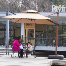 加粗款户外遮阳伞庭院花园带灯罗马伞商业摆摊营业伞民宿户外伞