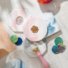 火漆印章脱模板ins风陶瓷大理石杯垫隔热垫火漆印章练习冷却工具