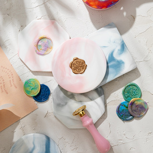 Fire paint seal off template ins style ceramic marble coaster insulation pad fire paint seal practice cooling tool