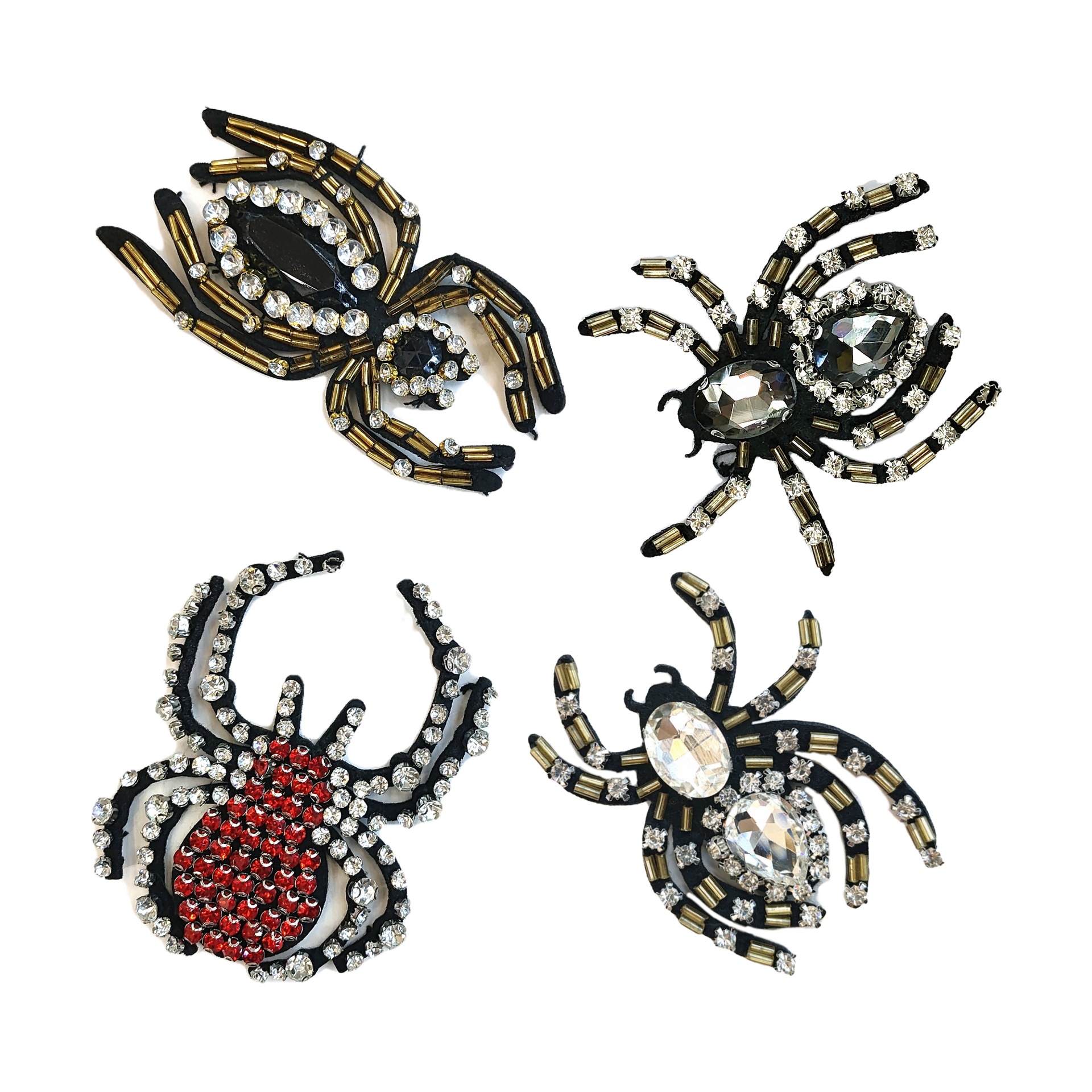 跨境热销珠管水钻蜘蛛布贴个性时尚别针走秀服装箱包饰品辅料配饰