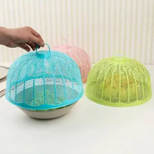 Stylish Plastic Tablecloth Meal Cover Kitchen Fly and Insect Proof Vegetable Cover Round Lid Food Cover