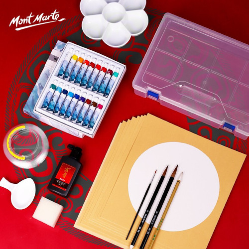 Montmartre Xuanqing Chinese Painting Tool Set Tube 12/18/24 Color Children's Ink Painting Chinese Painting