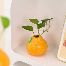 自产自销水果橘子花瓶陶瓷创意水养绿萝水培花盆花器装饰摆件批发