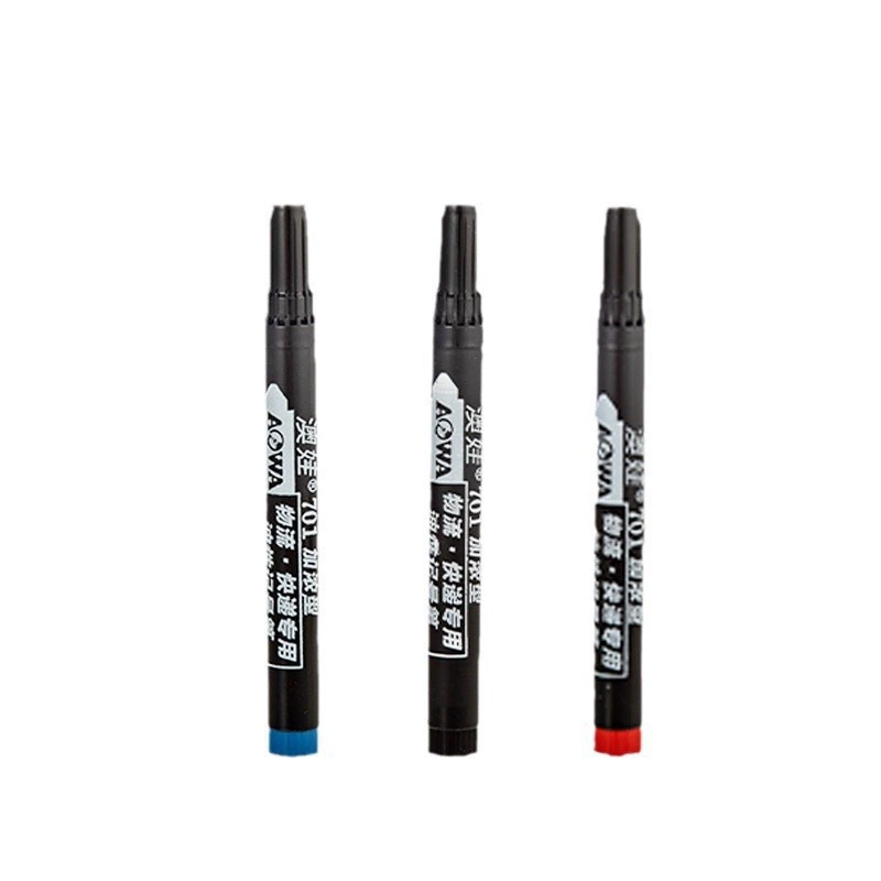 Black red pack, blue marker, stationery