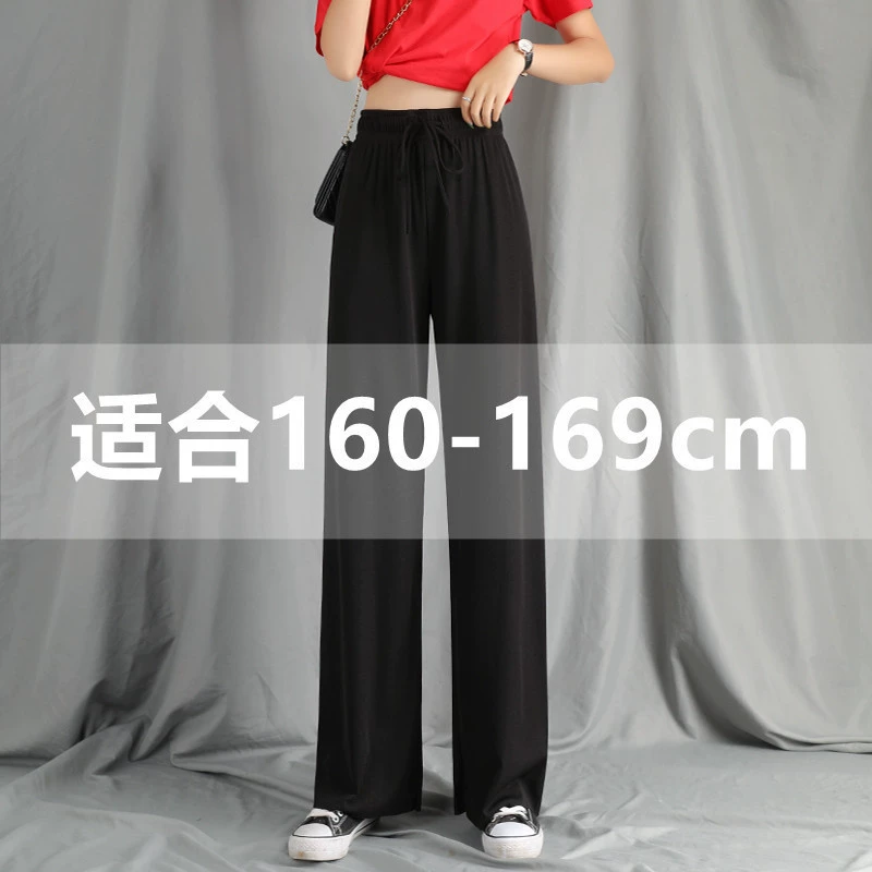 Black thin trousers for leisure, fitted, loose straight fit