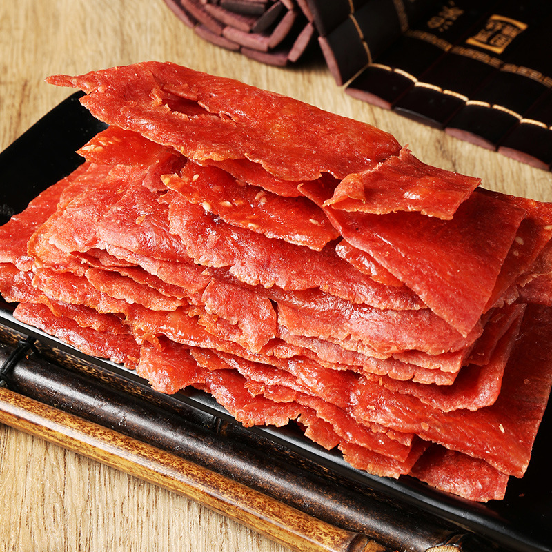 Jingjiang Specialty Original Flavor Pork Jerky in Slices 200g Bag, Honey Glazed Spicy Flavor Pork Snack