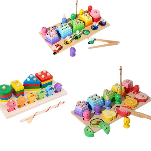 Early education geometry puzzle 1-3 years old baby intelligence development Montessori teaching toys shape geometry matching set of columns