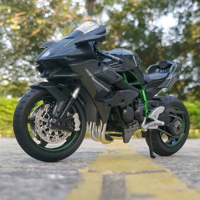 华一 Kawasaki, воин, реалистичный металлический мотоцикл, игрушка с светом и музыкой