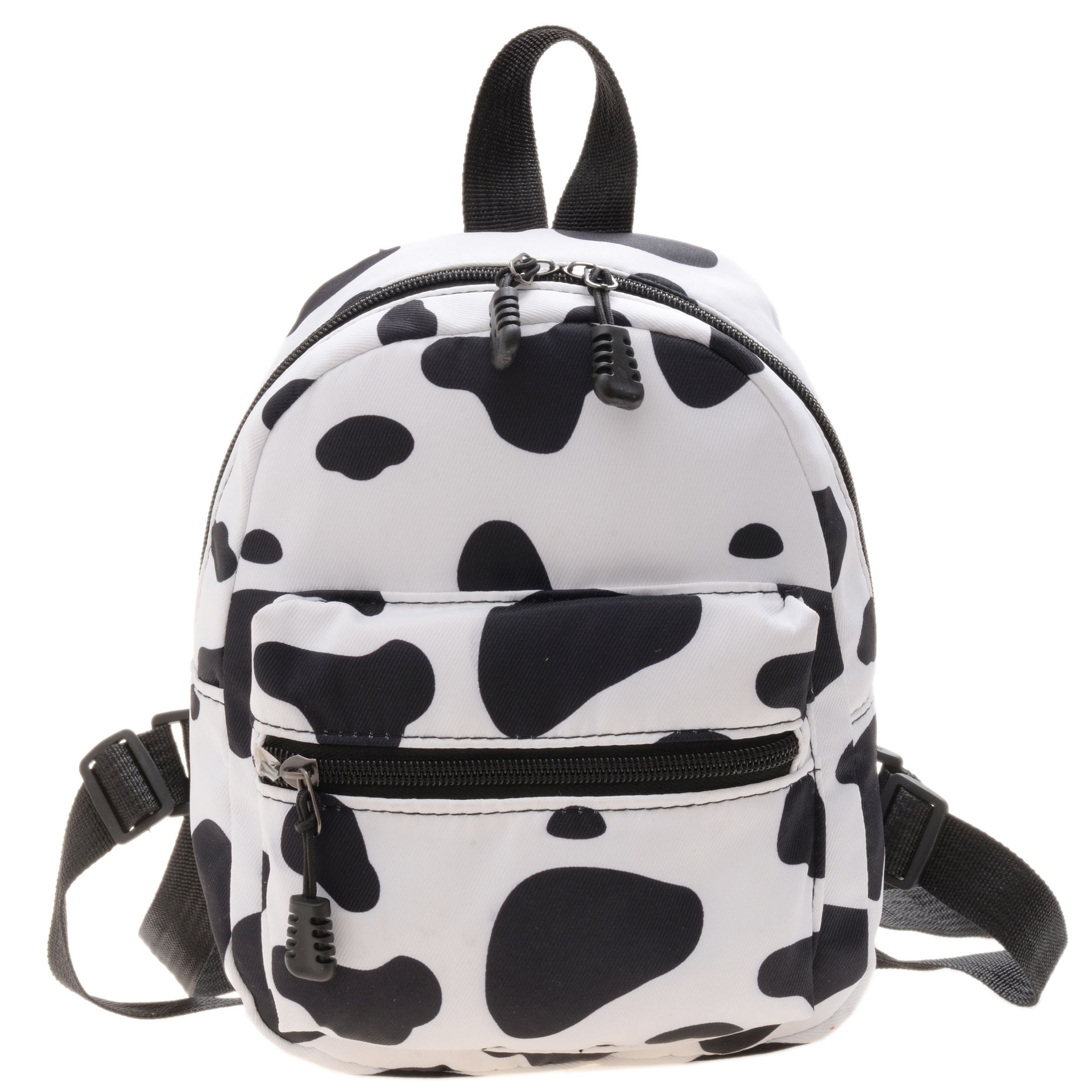Japanese Style Soft Girl Cute Funny Cow Spotted Backpack Soft Cute Sweet Girl College Style Canvas Student Schoolbag