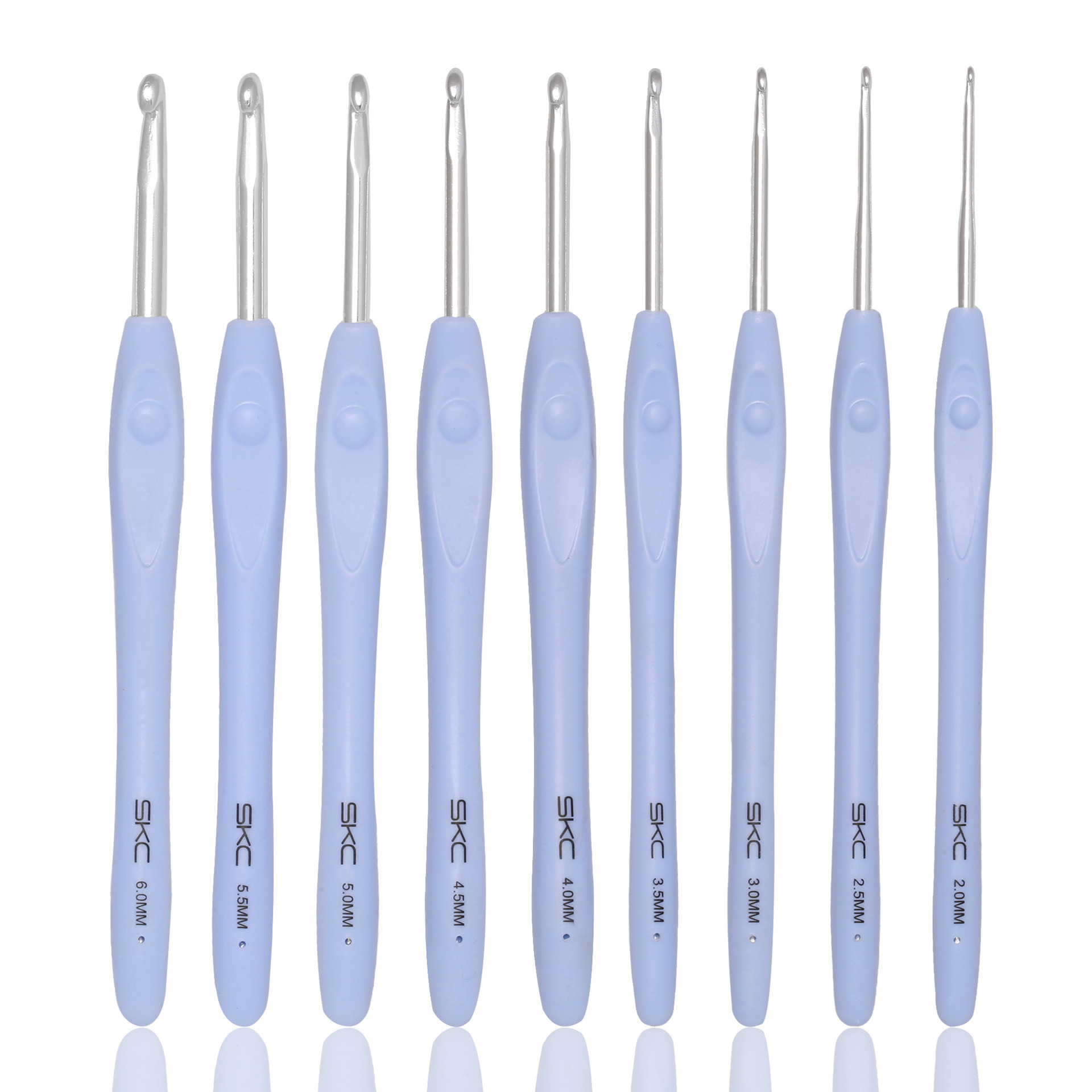 [SKC] Color aleatorio de aluminio crochet TPR gancho de aluminio con mango suave (crochet con mango de goma SKC