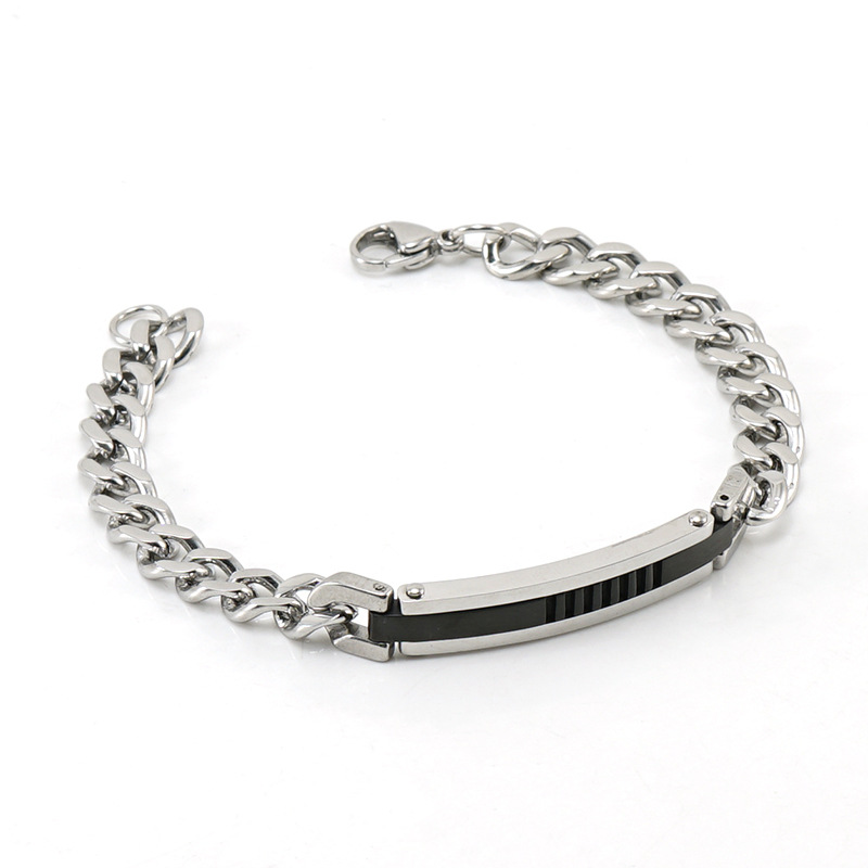 Fashion Geometric Titanium Steel Bracelets Plating Stainless Steel Id Bracelets display picture 2