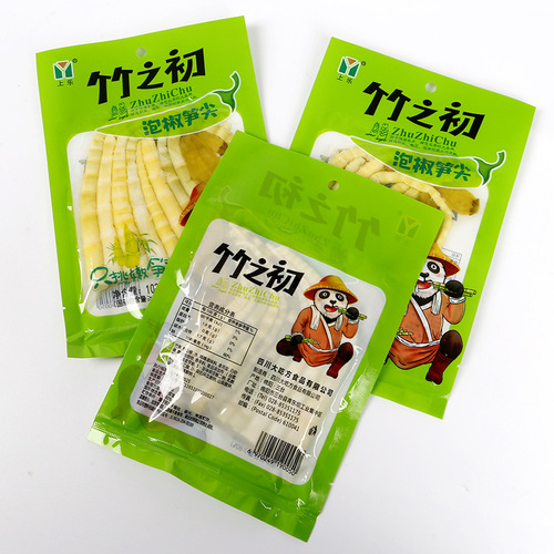 Bamboo Shoot Tips Pickled in Chili Pepper 90g Sichuan Specialty Fresh Tender Bamboo Shoots Snack Small Bag Packaging Ready-to-Eat Crispy Bamboo Shoots
