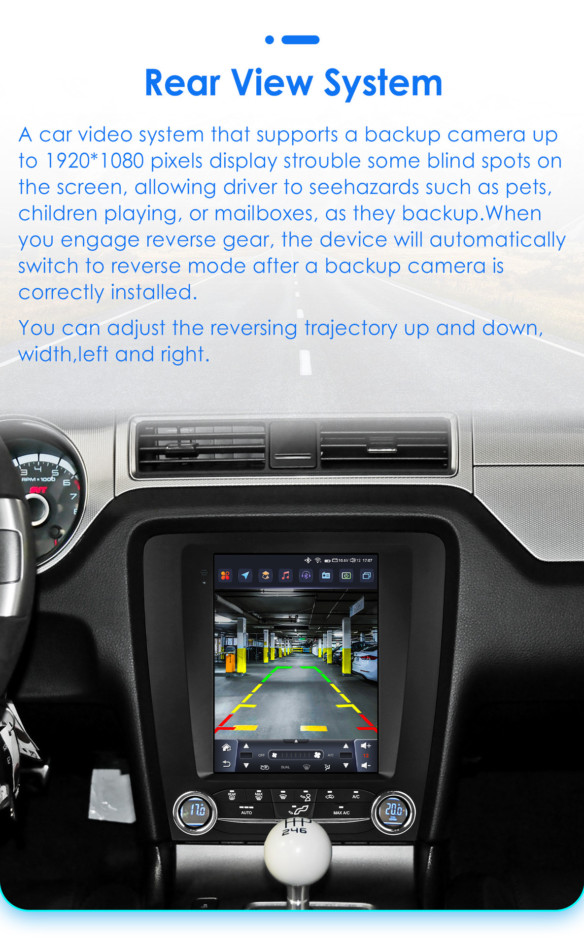Suitable for 10-14 Ford Mustang Modified Models, Mustang-Specific 9.7inch Vertical Screen Android Large-Screen Navigation Gps