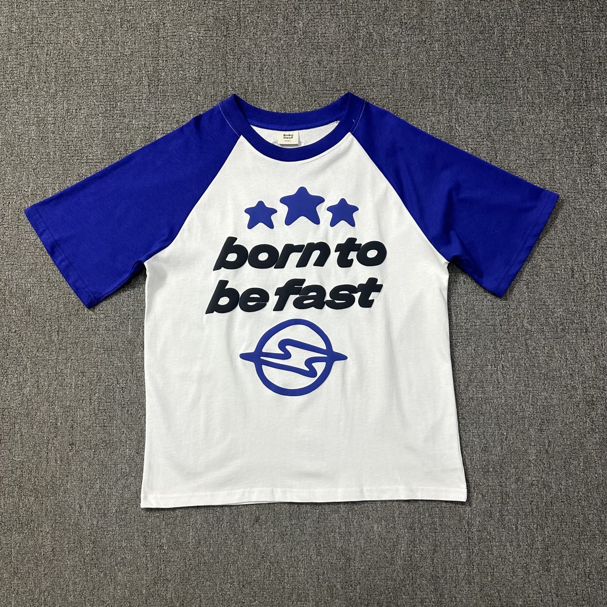 Broken Planet Born To Be Fast Raglan T-shirt White Blue