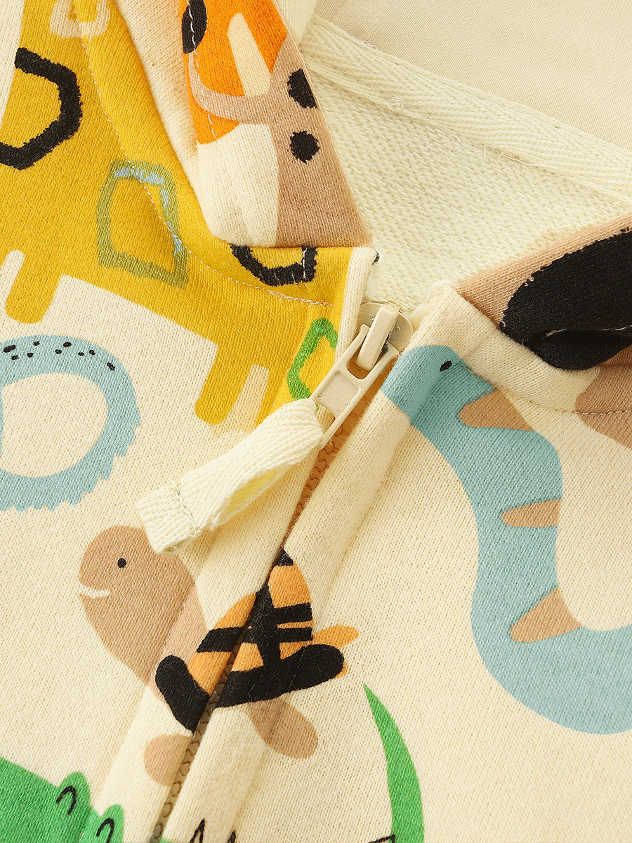 AostaBetty Chaqueta de niño con capucha de estilo europeo y americano Otoño Niños lindos Suéter casual de manga larga con cremallera para niños