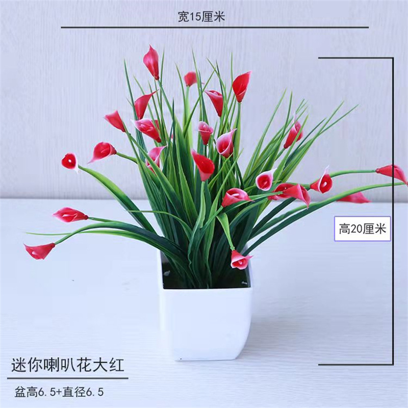 Pequeña imitación de flores falsas decoraciones de sala de estar decoración de mesa de té flores de plástico mano flores falsas plantas decoraciones