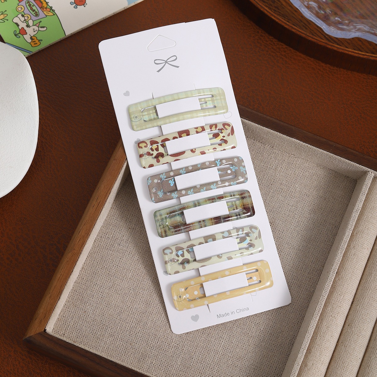 Rectangular style, coffee color [6 pieces]