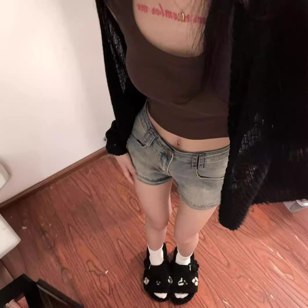 美式复古辣妹牛仔超短裤女2026春夏季款小个子高腰多巴胺a字热裤