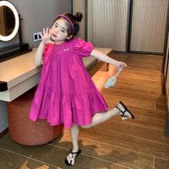 Summer Girls' Dress: Chic, Trendy, and Instagram-Worthy Princess Style with Sweet Patchwork Design – Perfect for Little Fashionistas in a Korean-inspired Look