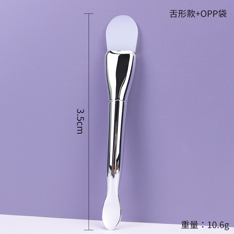 Cuchara en forma de melón plateado en forma de lengua pequeña/bolsa OPP
