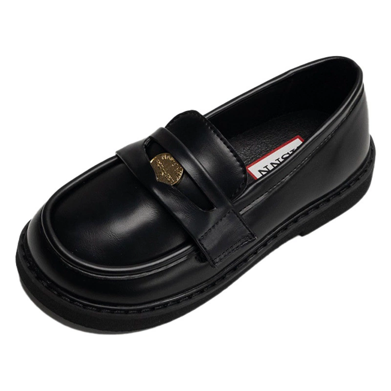 XSHX «Gold Coin LOAF» Детские лоферы, новые весенне-осенние кожаные туфли в стиле ретро JK для девочек в студенческом стиле