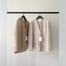 【售空勿拍】韩国东大门ounce春季新款高级感V领宽松长袖西装外套