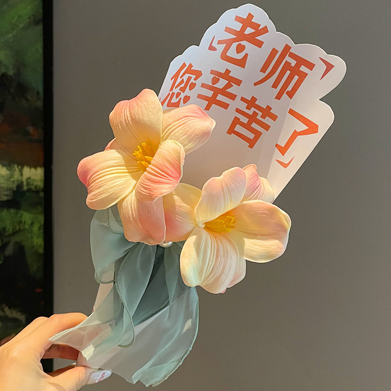 教師の日手作り DIY ギフト幼稚園女性教師のためのチューリップブーケ実用的なフラワーペン新学期ギフトペン|undefined
