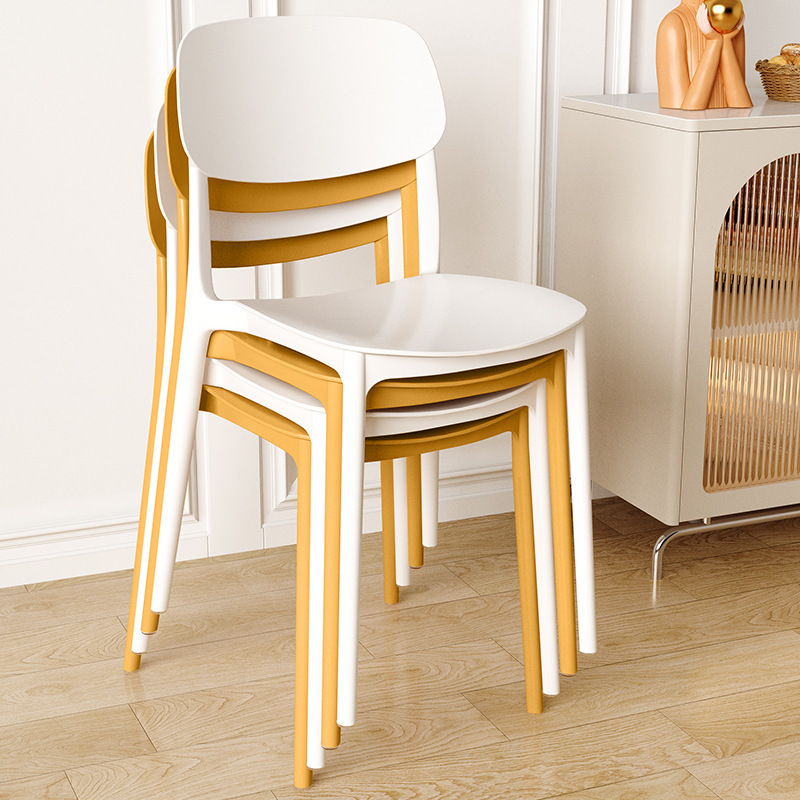 Silla de comedor con respaldo para el hogar, simple y gruesa, taburetes de plástico cómodos para sentarse, sillas de mesa de comedor comerciales nórdicas.