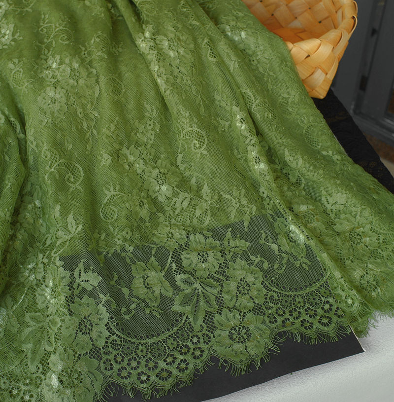 1.5 M × 3m pestañas suaves tela de encaje DIY ropa falda cortina de escritorio tela de fondo decoración