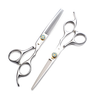 F36 foreign trade hot sale big hand ring barber scissors flat scissors tooth scissors suit salon barber hairdressing scissors wholesale