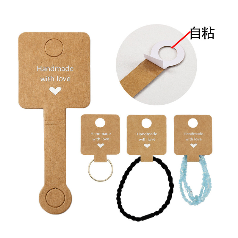 发圈皮筋包装卡片包装纸卡diy发绳发圈手工卡纸卡通吊牌对折卡头