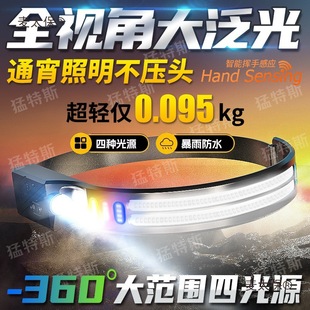 Mentus Sensor Headlight Strong Light Charging Night Fishing Special Outdoor Mountaineering Ultra-Bright Head-Mounted Work Light Metabo
