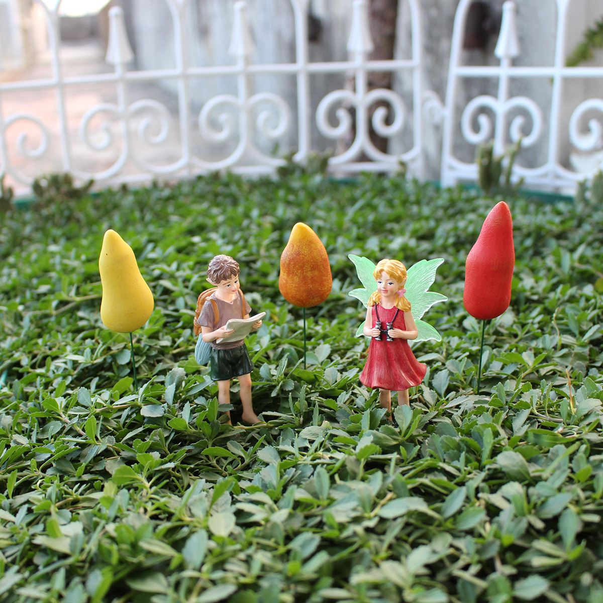 Outdoor Garden Simulation Adventure Backpack Flower Fairy Plug-in Farm Lawn Decoration Luminous Flower Fairy Ornaments for Men and Women