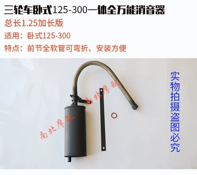 Motorcycle exhaust pipe: silent modified silencer - vertical-fully-flexible-integrated-125-300-assembly