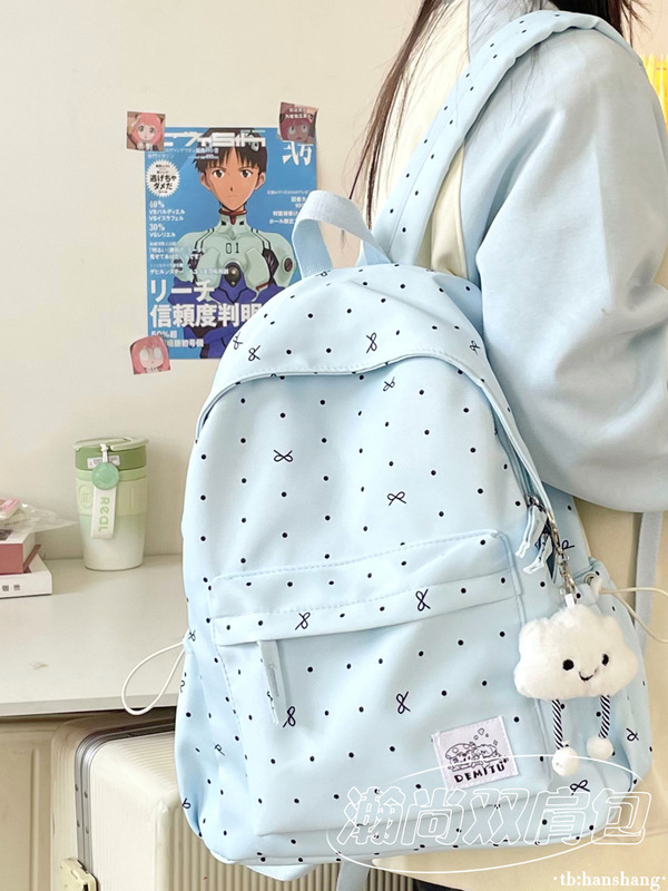 书包初中女生少女心波点蝴蝶结百搭高颜值小学生双肩包女2025新款|undefined