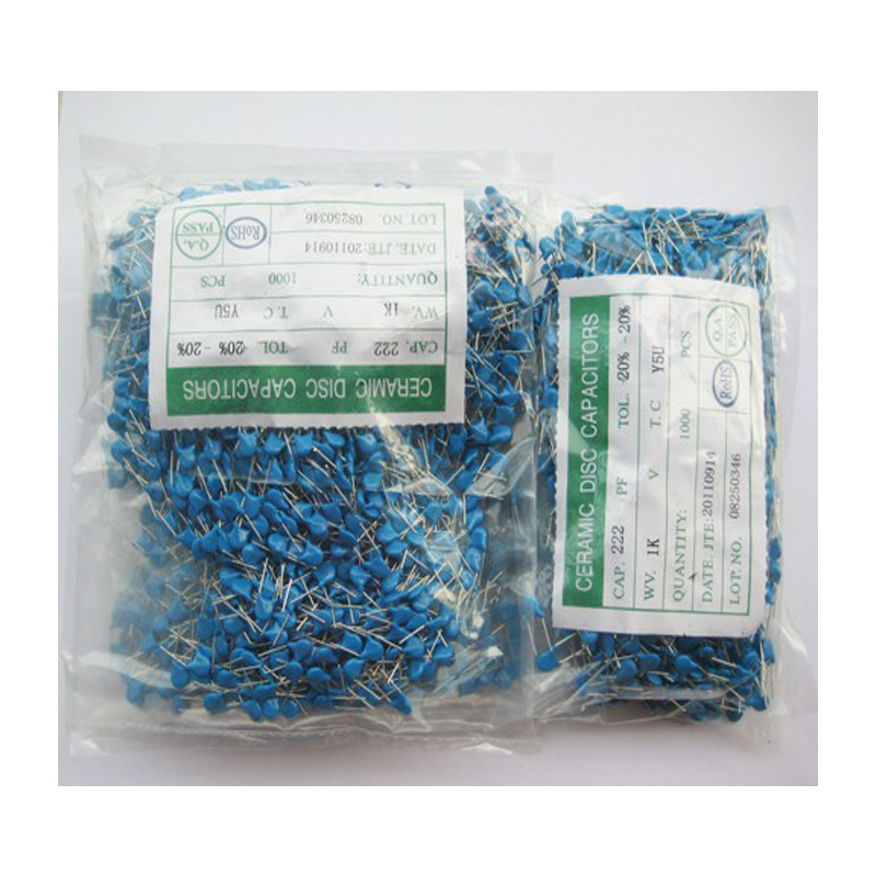 供应陶瓷电容器 短脚陶瓷电容器 222/1KV陶瓷电容器