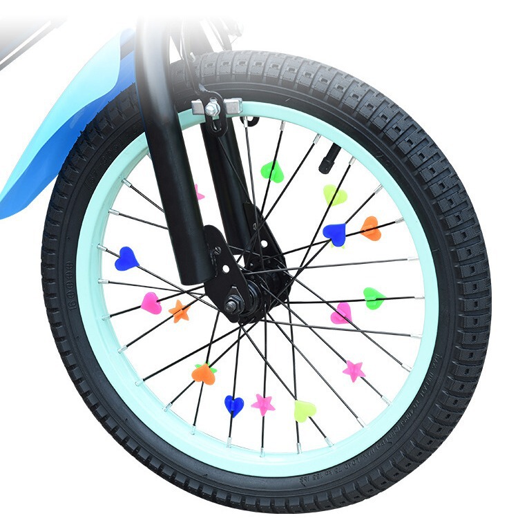 Bicycle colored beads spokes decorative colored beads bicycle mountain bike stroller plastic colored beads with luminous rim decorations