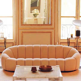 北欧简约现代沙发南瓜异形沙发布艺组合三人小户型客厅别墅酒店