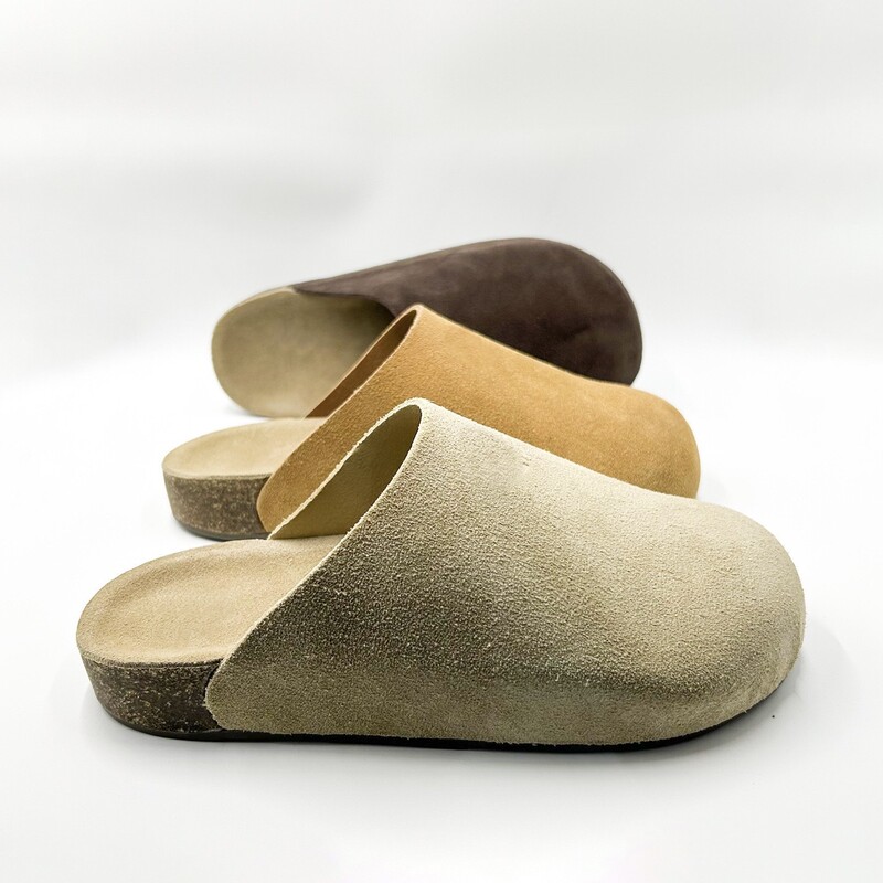 Clover Genuine Leather Mule Slippers, Closed-Toe Birkenstock-Style Shoes, Versatile Thick-Soled Slip-On Lazy Shoes, Women's Summer Outdoor Slippers