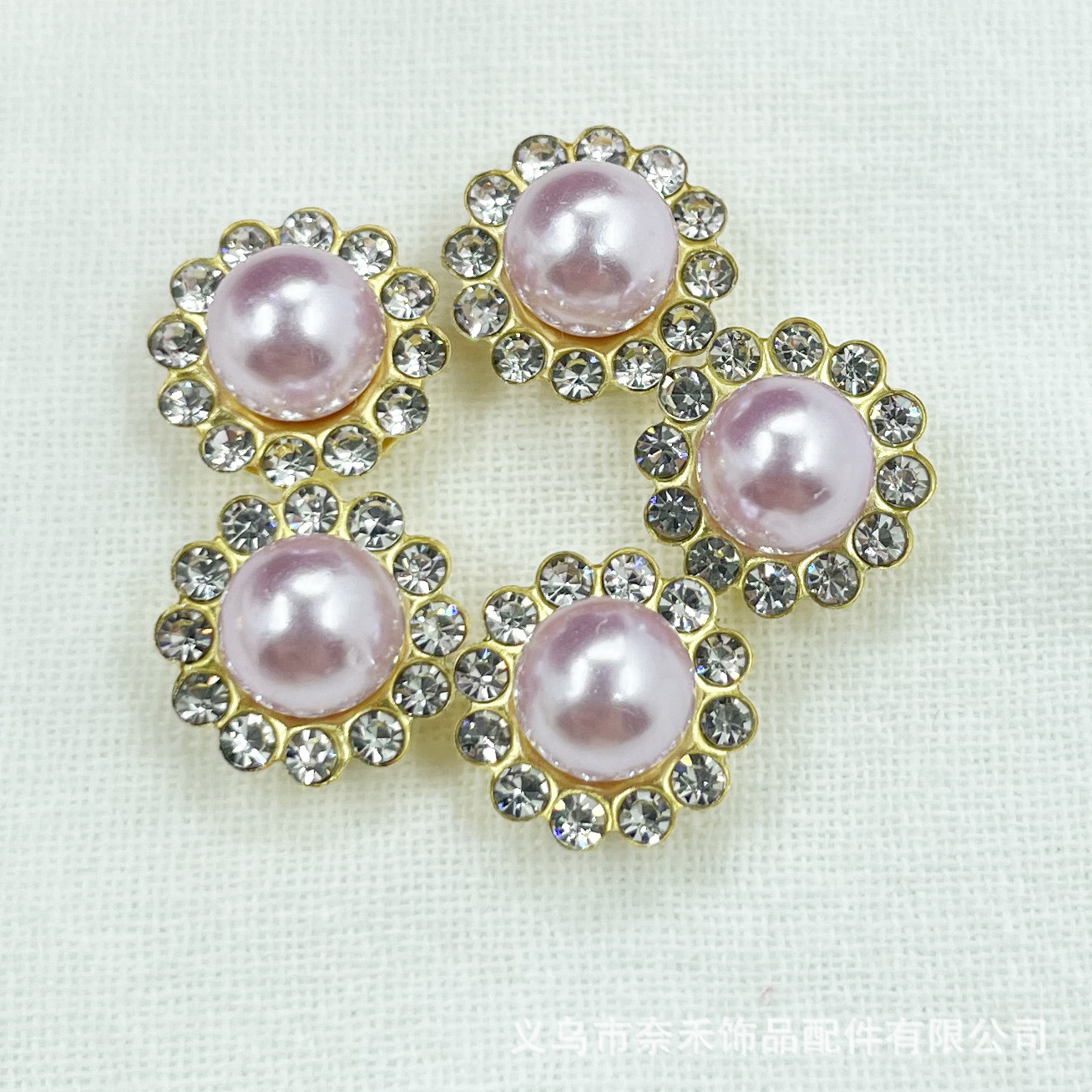 Fábrica de perlas artificiales de doble capa de diamante arco flor corazón diamante bricolaje accesorios para el cabello accesorios de diamantes de girasol