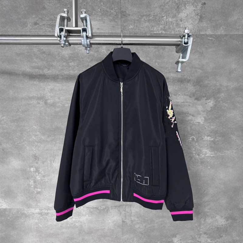 毒家现货正确版本高品质D家25新款渐变色刺绣霓虹粉边棒球服外套|undefined