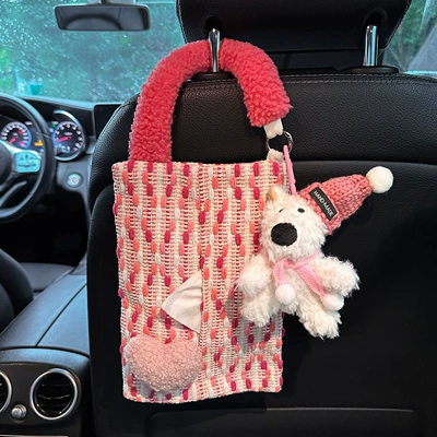 Box, Hanging Type, 2026: Car tissue box/set - pink-heart-tissue-box-cover-west-highland-terrier