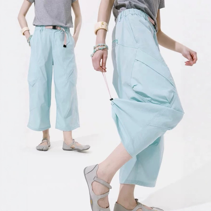 NORYBRAND quick-dry 8-point shorts/pleated hiking and climbing sports lightweight casual pants
