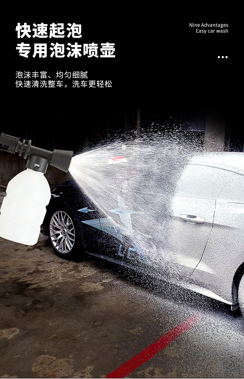 High-Pressure Car Wash Water Gun Lithium Battery Cleaning Machine Spray Gun High-Power Cordless Car Washer Portable Cleaning Machine